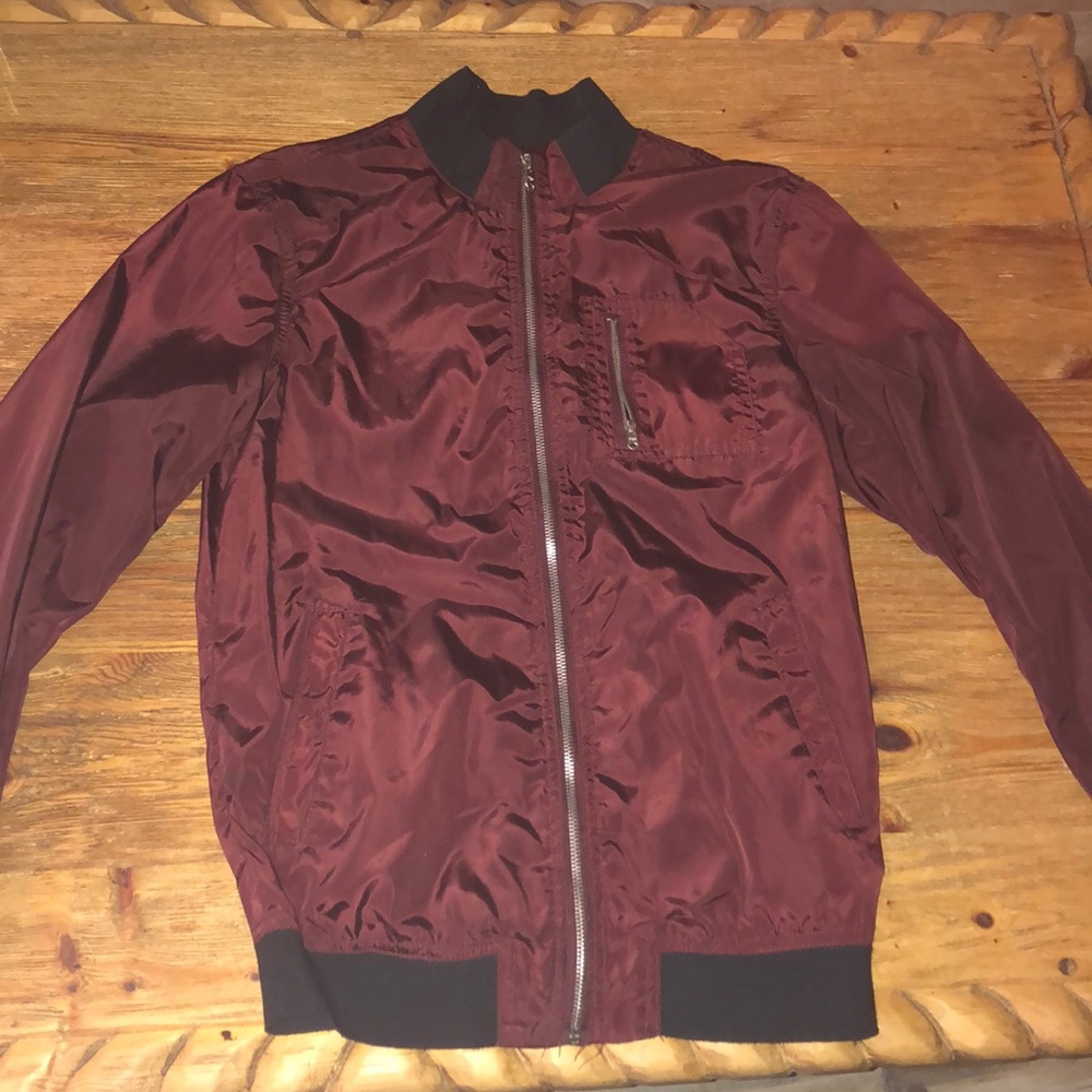 Burgundy rain/windbreaker jacket